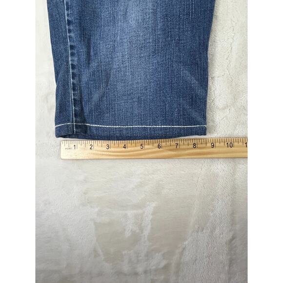 VTG American Eagle‎ Women’s Jean Shorts 8 Long Bermuda Stretch Denim - Picture 6 of 9